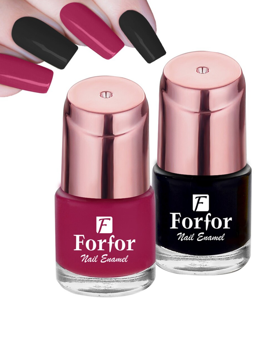 FORFOR Set Of 2 Perfect Stay Long Lasting Glossy Nail Polish 6ml Each - 118 + 101, Black
FORFOR Set Of 2 Perfect Stay Long Lasting Glossy Nail Polish 6ml Each - 118 + 101, Black