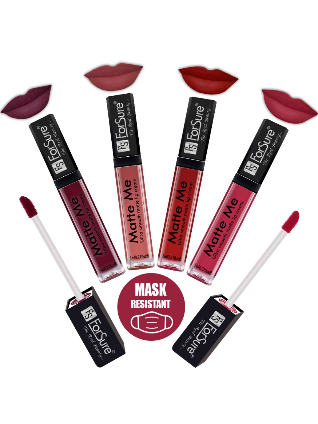 ForSure Set Of 4 Matte Me Non-Transfer Liquid Lipsticks 5ml Each - 119 + 121 + 122 + 108, Purple
ForSure Set Of 4 Matte Me Non-Transfer Liquid Lipsticks 5ml Each - 119 + 121 + 122 + 108, Purple