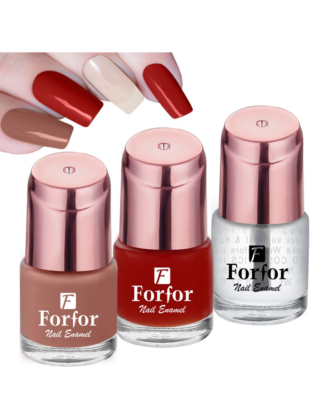 FORFOR Perfect Stay Rose Gold 3 Pcs Long Lasting Nail Polishes -6ml Each-103-107-114, Red
FORFOR Perfect Stay Rose Gold 3 Pcs Long Lasting Nail Polishes -6ml Each-103-107-114, Red