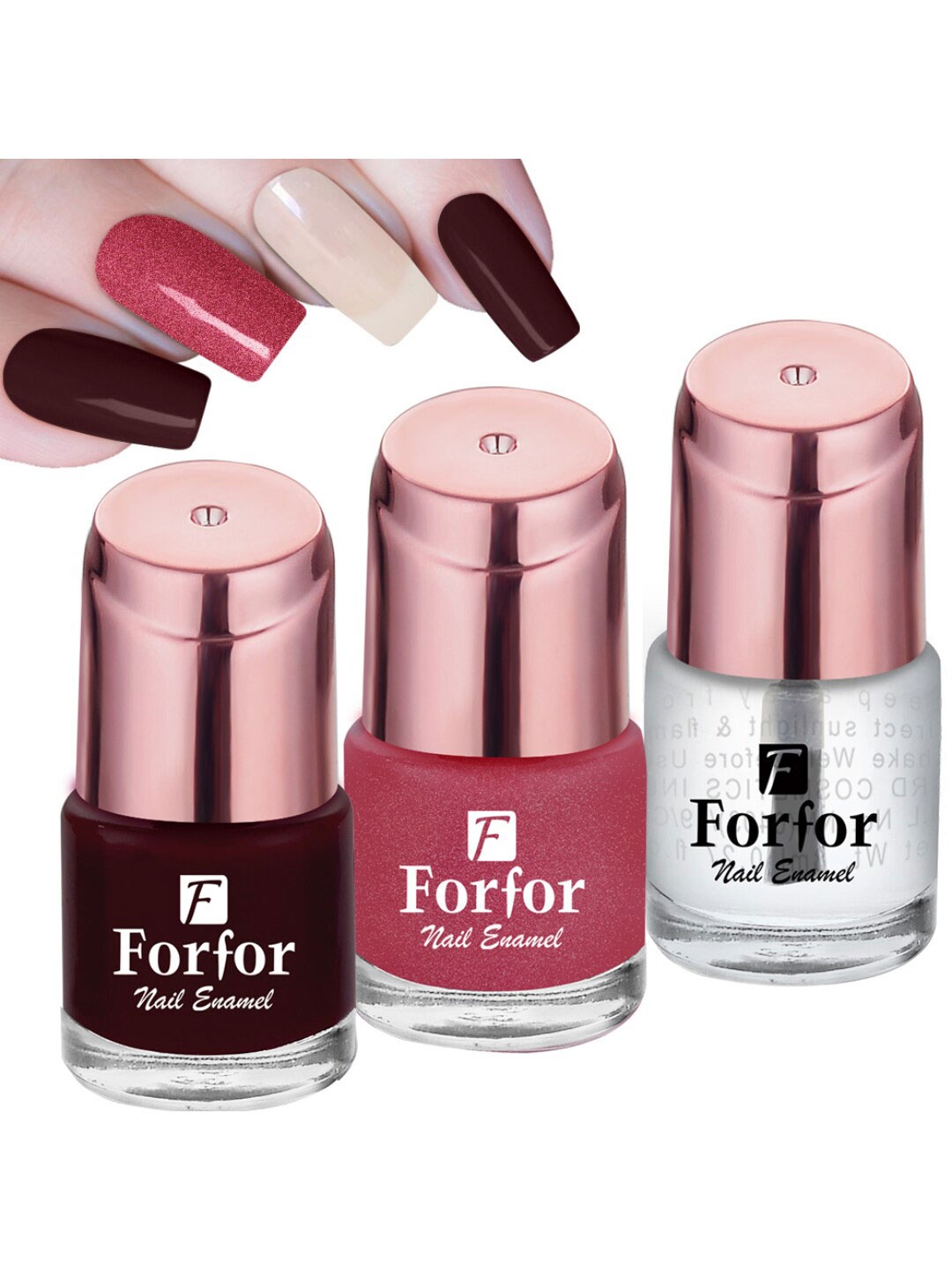 FORFOR Perfect Stay Rose Gold 3 Pcs Long Lasting Nail Polishes -6ml Each-108-111-114, Pink
FORFOR Perfect Stay Rose Gold 3 Pcs Long Lasting Nail Polishes -6ml Each-108-111-114, Pink