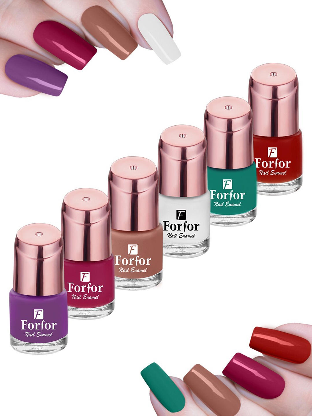 FORFOR Set Of 6 Perfect Stay Glossy Nail Polish 6ml Each - 101+109+103+115+113+107, Green
FORFOR Set Of 6 Perfect Stay Glossy Nail Polish 6ml Each - 101+109+103+115+113+107, Green