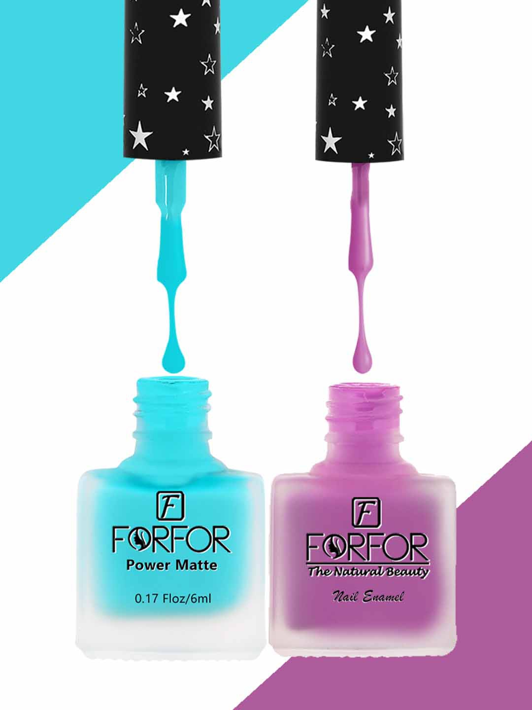 FORFOR Set Of 2 Power Matte Long Lasting Nail Polishes 6ml Each - Shades 102 & 113, Blue
FORFOR Set Of 2 Power Matte Long Lasting Nail Polishes 6ml Each - Shades 102 & 113, Blue