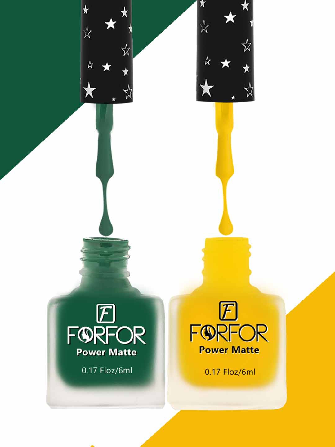 FORFOR Set Of 2 Power Matte Long Lasting Nail Polishes 6ml Each - Shades 116 & 117, Yellow
FORFOR Set Of 2 Power Matte Long Lasting Nail Polishes 6ml Each - Shades 116 & 117, Yellow