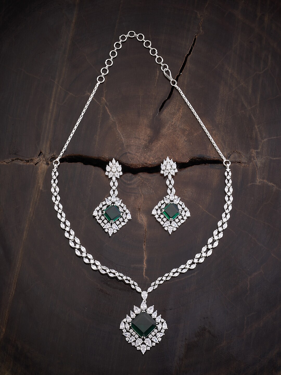 Kushal's Fashion Jewellery Rhodium -Plated Cubic Zircon Studded Jewellery Set, Silver
Kushal's Fashion Jewellery Rhodium -Plated Cubic Zircon Studded Jewellery Set, Silver