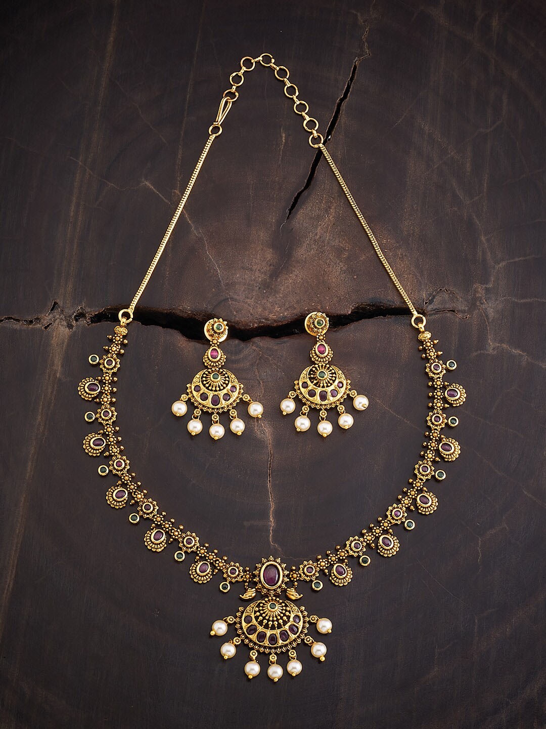 Kushal's Fashion Jewellery 92.5 Pure Silver Stone-Studded & Beaded Jewellery Set, Red
Kushal's Fashion Jewellery 92.5 Pure Silver Stone-Studded & Beaded Jewellery Set, Red