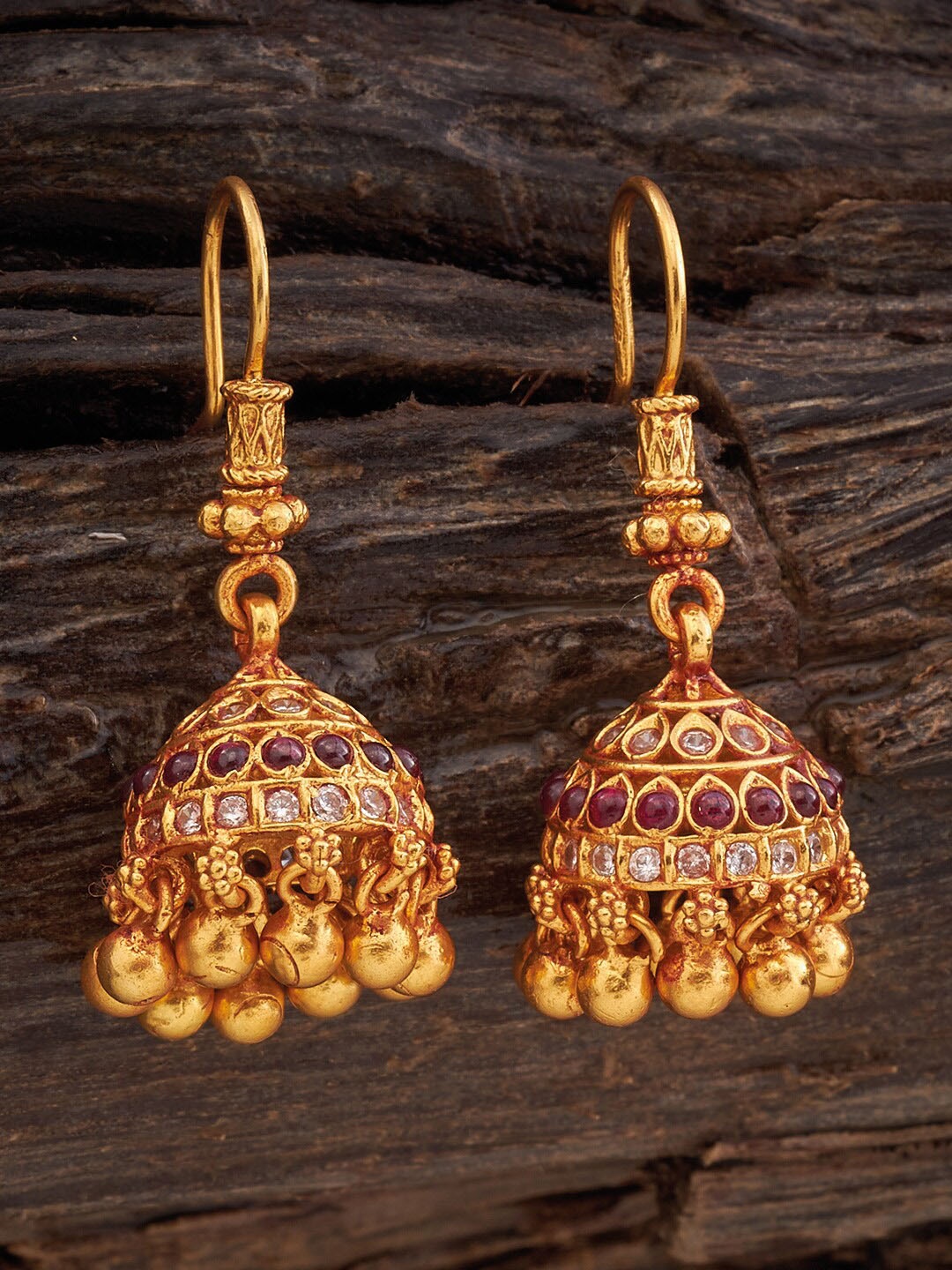 Kushal's Fashion Jewellery Rhodium-Plated 92.5 Pure Silver Dome Shaped Jhumkas, Red
Kushal's Fashion Jewellery Rhodium-Plated 92.5 Pure Silver Dome Shaped Jhumkas, Red