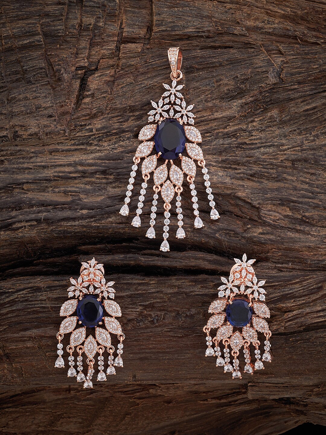 Kushal's Fashion Jewellery Rose Gold-Plated Cubic Zirconia-Studded Pendant With Earrings
Kushal's Fashion Jewellery Rose Gold-Plated Cubic Zirconia-Studded Pendant With Earrings