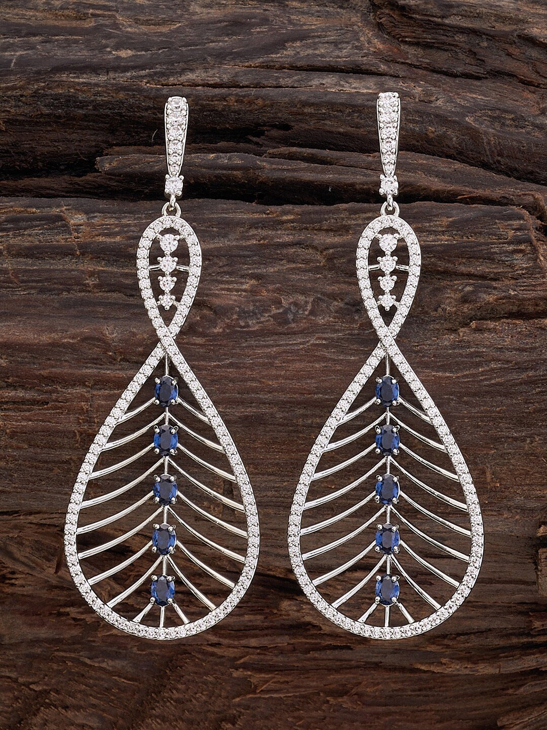 Kushal's Fashion Jewellery Rose Gold-Plated CZ Studded Teardrop Shaped Drop Earrings, Blue
Kushal's Fashion Jewellery Rose Gold-Plated CZ Studded Teardrop Shaped Drop Earrings, Blue