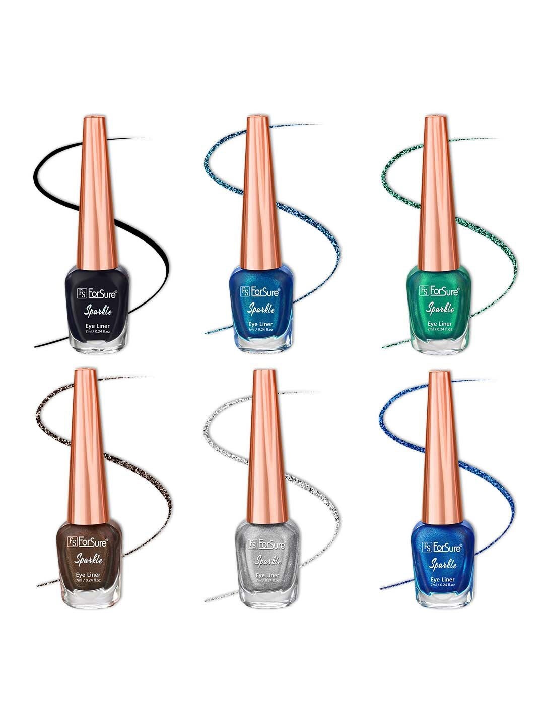 ForSure Set of 6 Sparkle Shine Glitter Liquid Eyeliners 7 ml Each - 02, 03, 04, 05, 06, 08, Multi
ForSure Set of 6 Sparkle Shine Glitter Liquid Eyeliners 7 ml Each - 02, 03, 04, 05, 06, 08, Multi