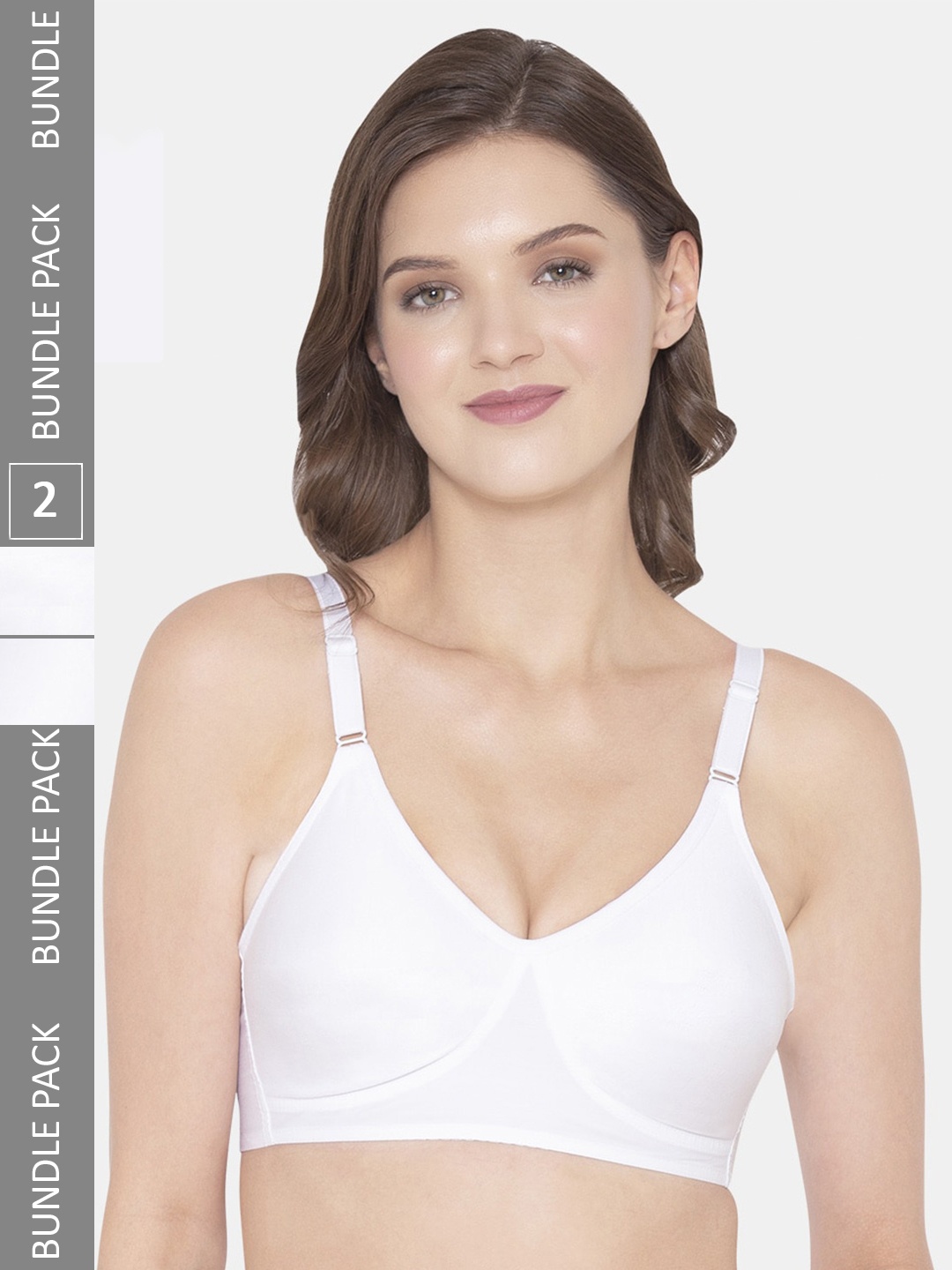 Souminie Pack Of 2 Non-Padded Full Coverage All Day Comfort Cotton Everyday Bra, White
Souminie Pack Of 2 Non-Padded Full Coverage All Day Comfort Cotton Everyday Bra, White