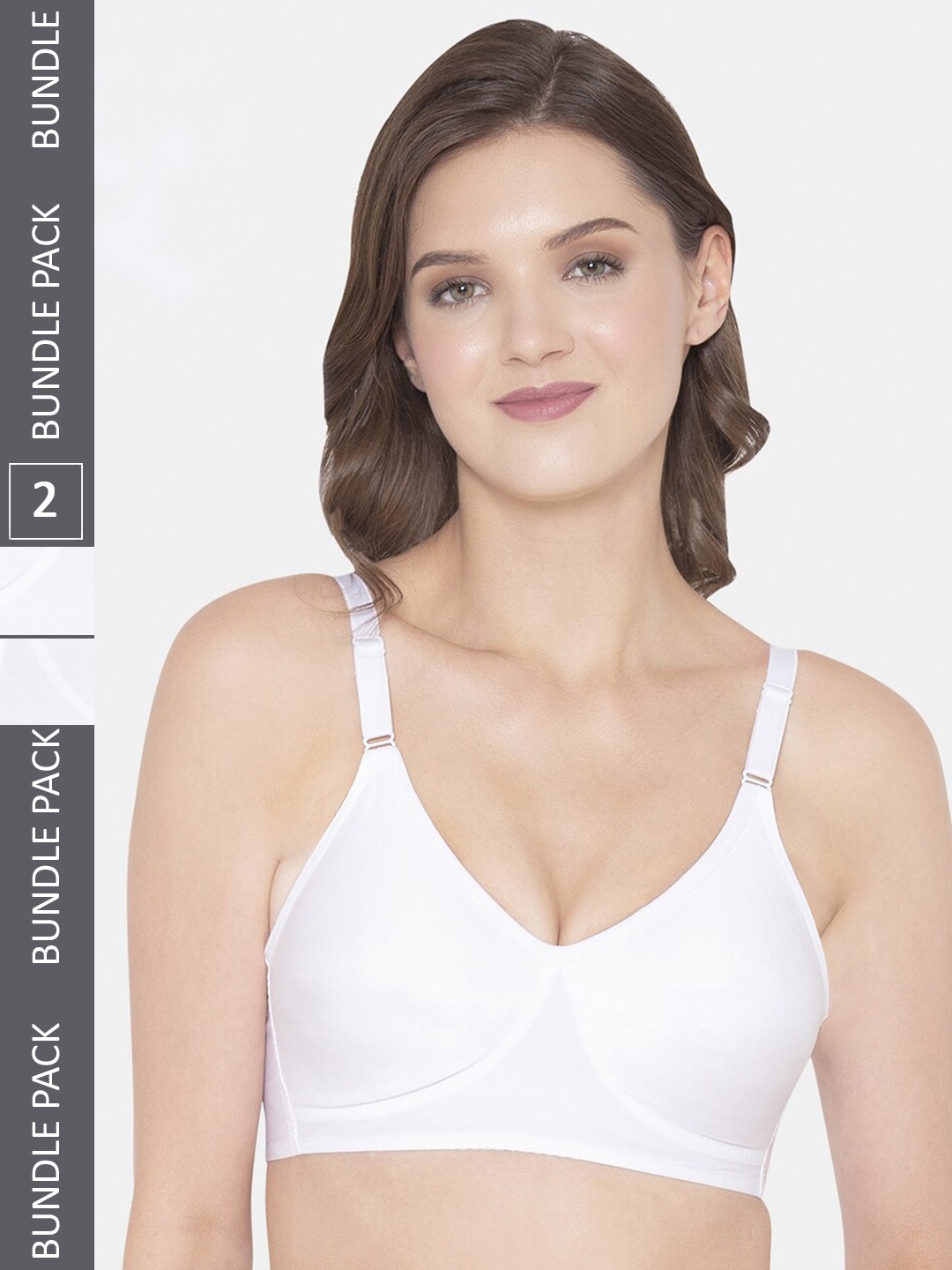Souminie Pack Of 2 Full Coverage Seamless All Day Comfort Classic-Fit Cotton Everyday Bra, White
Souminie Pack Of 2 Full Coverage Seamless All Day Comfort Classic-Fit Cotton Everyday Bra, White