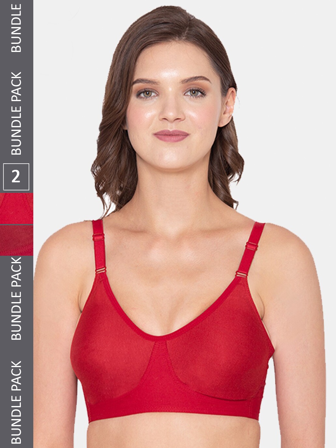 Souminie Pack Of 2 Full Coverage Seamless All Day Comfort Non-Padded Everyday Bras, Red
Souminie Pack Of 2 Full Coverage Seamless All Day Comfort Non-Padded Everyday Bras, Red
