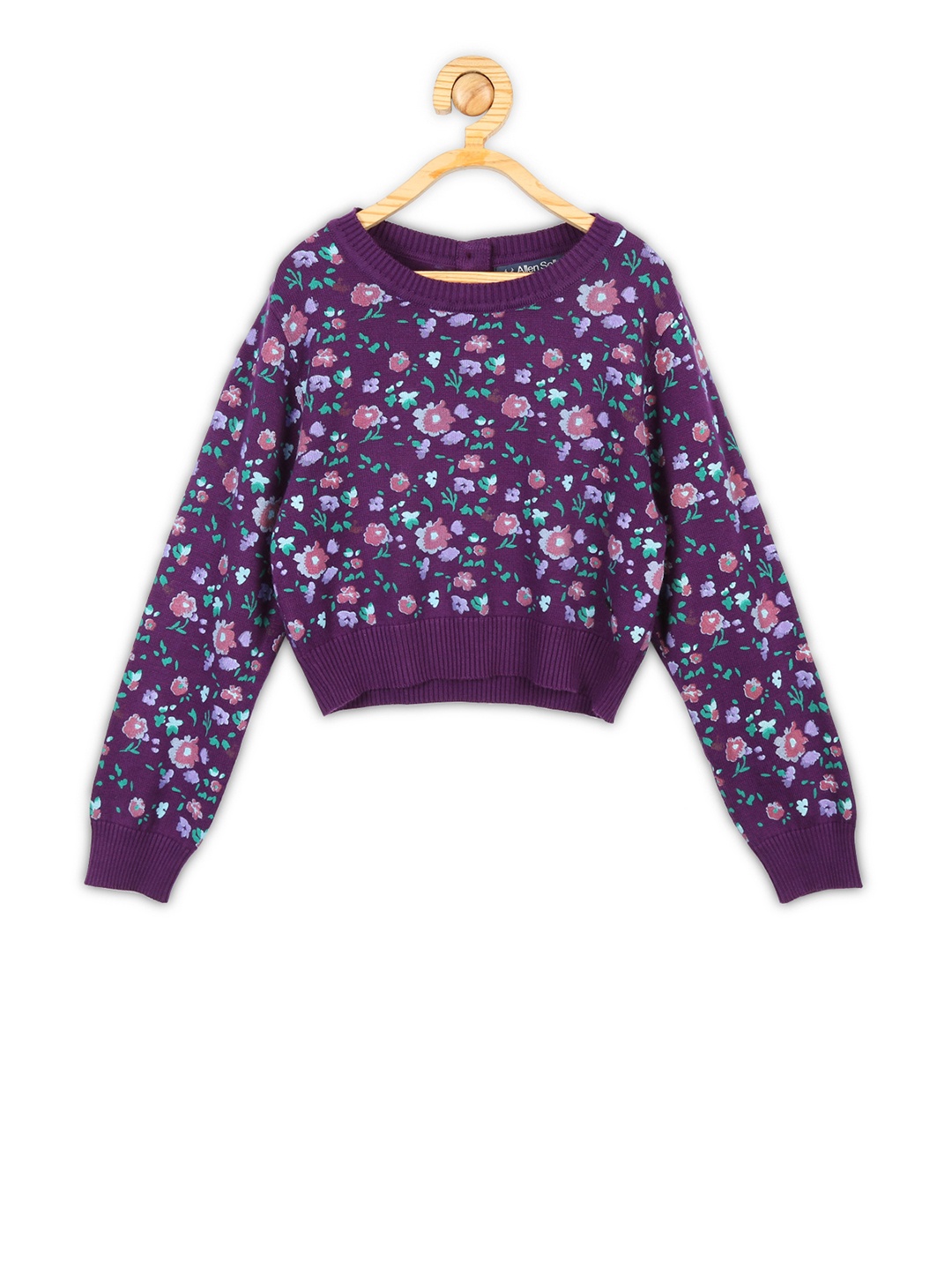 Allen Solly Junior Girls Purple Floral Printed Pullover