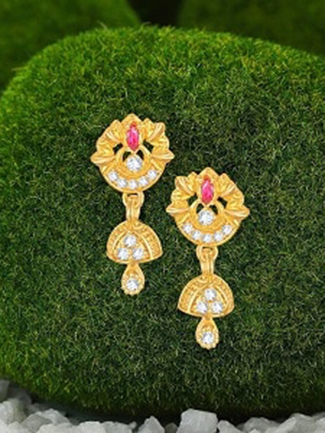 Vighnaharta Gold-Plated Drop Earrings