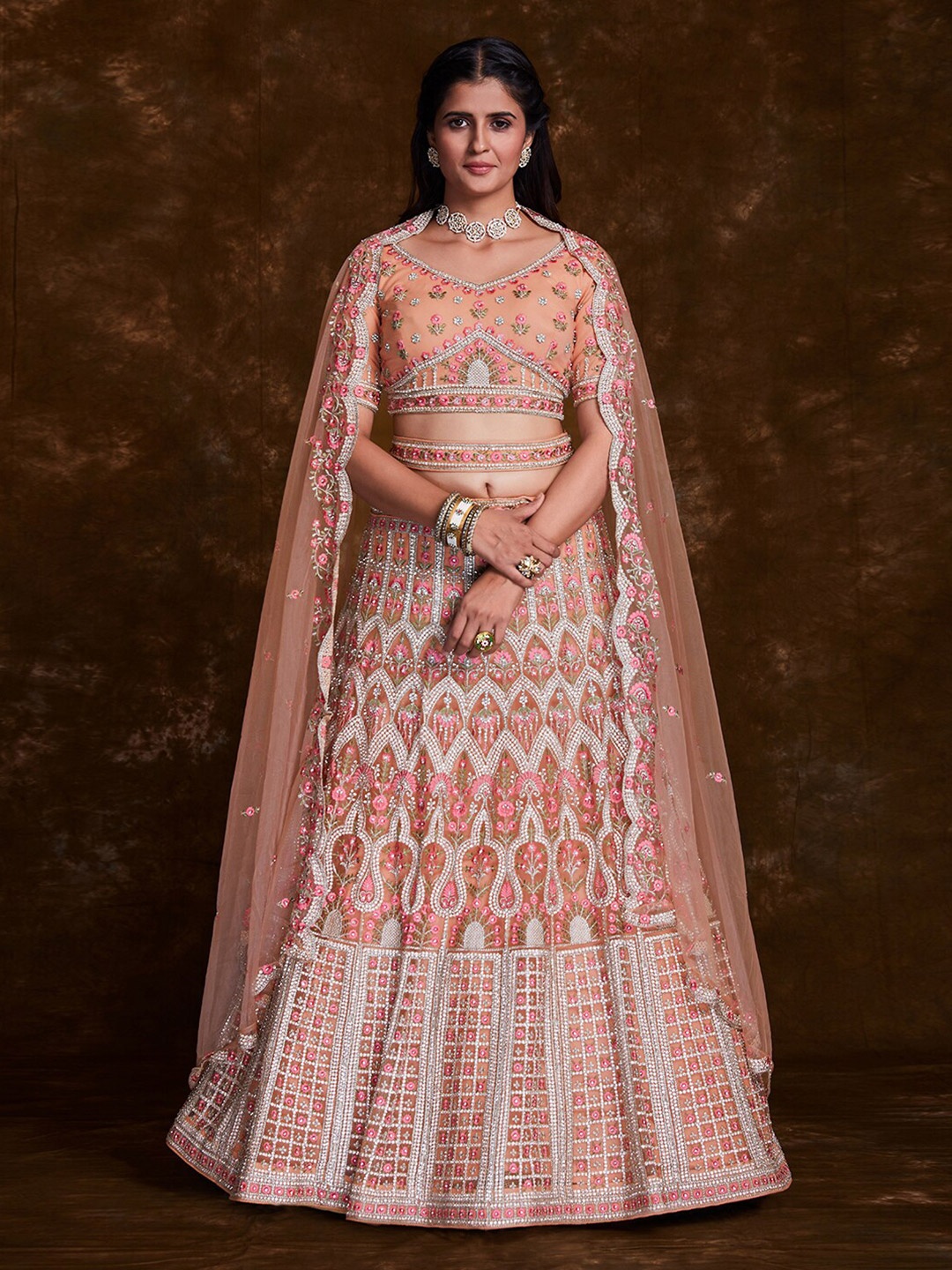 Fusionic Embroidered Thread Work Semi-Stitched Lehenga & Unstitched Blouse With Dupatta, Peach
Fusionic Embroidered Thread Work Semi-Stitched Lehenga & Unstitched Blouse With Dupatta, Peach