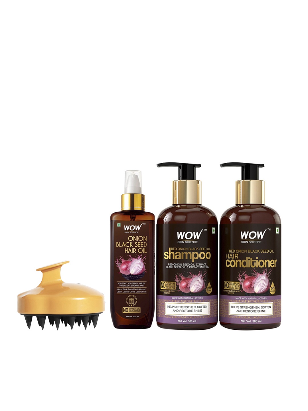 WOW SKIN SCIENCE Onion Hair Care Kit 800ml with Scalp Massager Hair Brush, Brown
WOW SKIN SCIENCE Onion Hair Care Kit 800ml with Scalp Massager Hair Brush, Brown