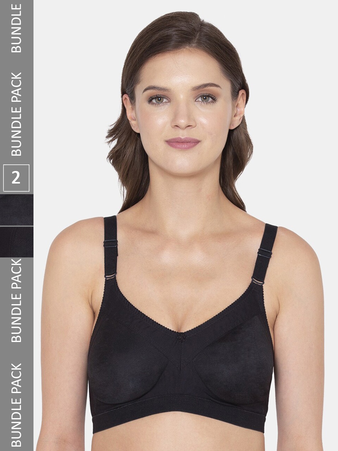 Souminie Pack Of 2 Non Wired Non Padded Seamless Cotton Minimizer Bra With All Day Comfort, Black
Souminie Pack Of 2 Non Wired Non Padded Seamless Cotton Minimizer Bra With All Day Comfort, Black