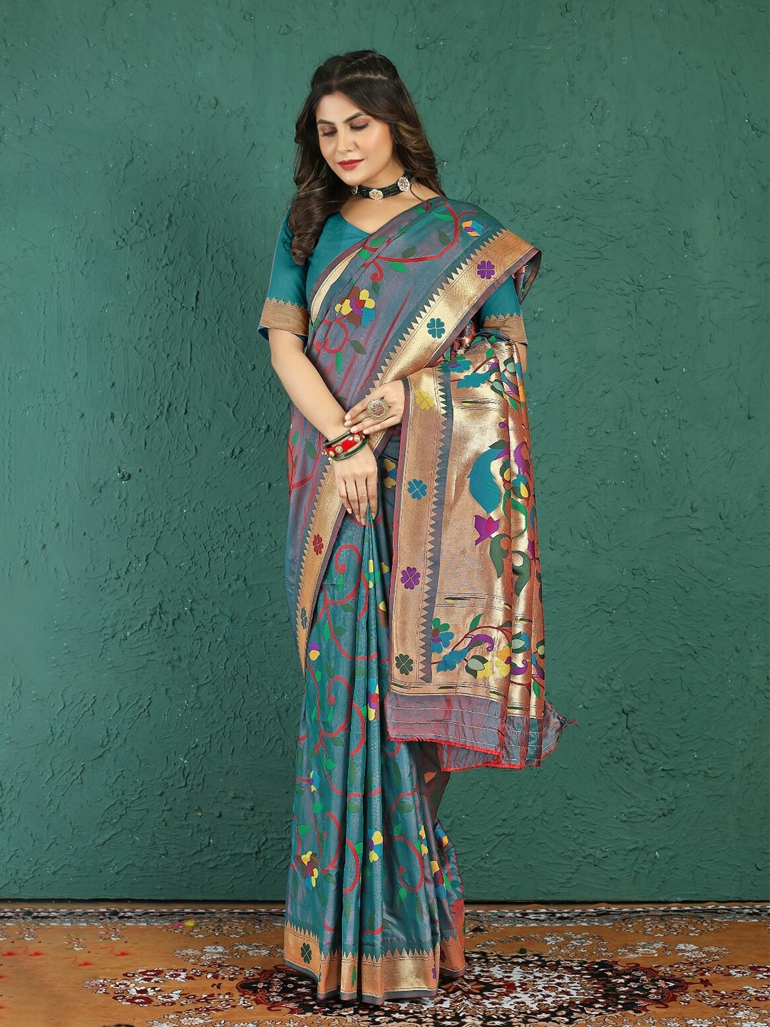 AVANTIKA FASHION Ethnic Motifs Woven Design Zari Pure Silk Paithani Saree, Grey
AVANTIKA FASHION Ethnic Motifs Woven Design Zari Pure Silk Paithani Saree, Grey