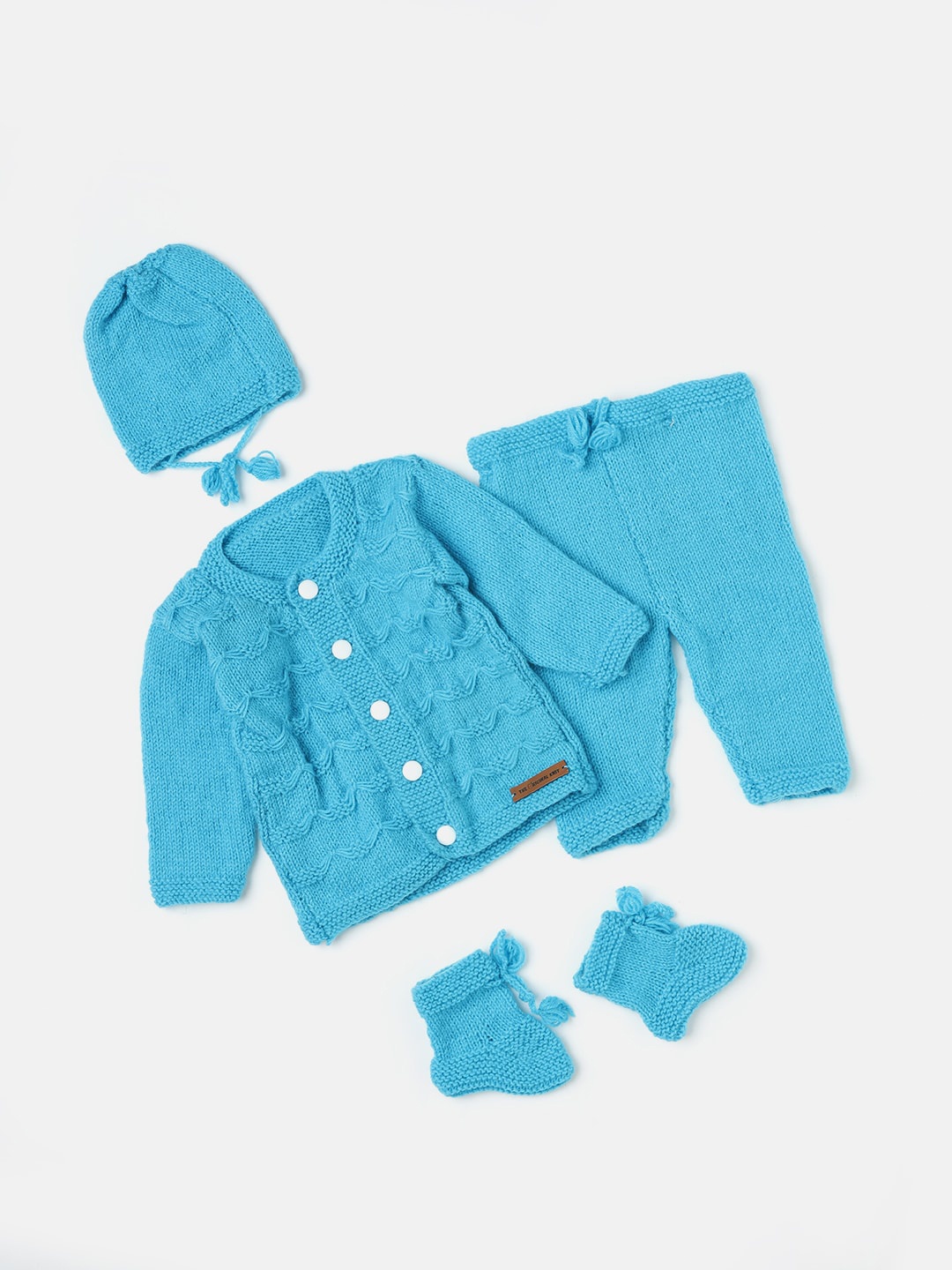 The Original Knit Unisex Infants Pieces Of 4 Shirt Trousers Beanie Cap & Booties, Blue
The Original Knit Unisex Infants Pieces Of 4 Shirt Trousers Beanie Cap & Booties, Blue