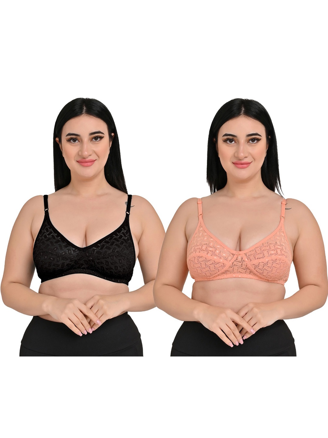 Piylu Pack Of 2 Cotton Everyday Bra With Underwired Non Padded Super Support, Black
Piylu Pack Of 2 Cotton Everyday Bra With Underwired Non Padded Super Support, Black