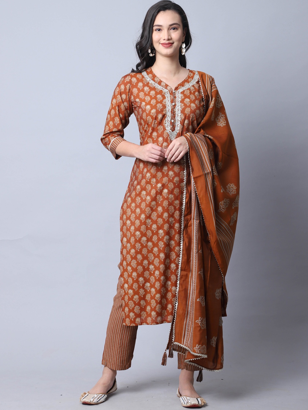 Roly Poly Ethnic Motifs Printed Regular Pure Cotton Kurta with Trousers & Dupatta, Orange
Roly Poly Ethnic Motifs Printed Regular Pure Cotton Kurta with Trousers & Dupatta, Orange