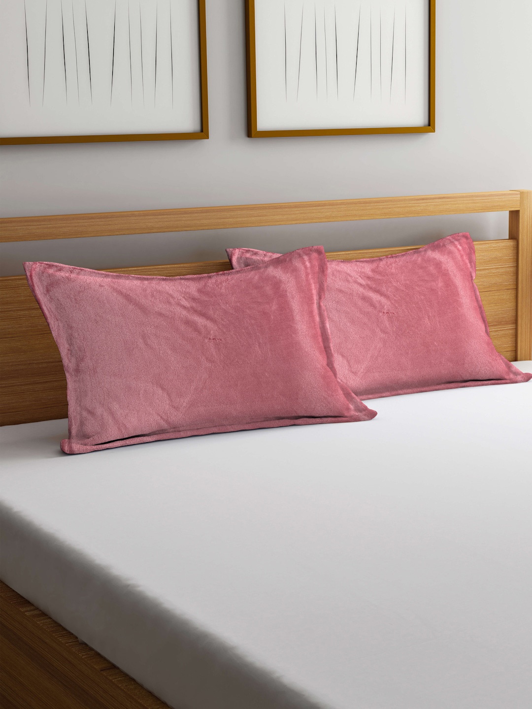 KLOTTHE Rust-Orange 2 Pieces Woollen Pillow Covers