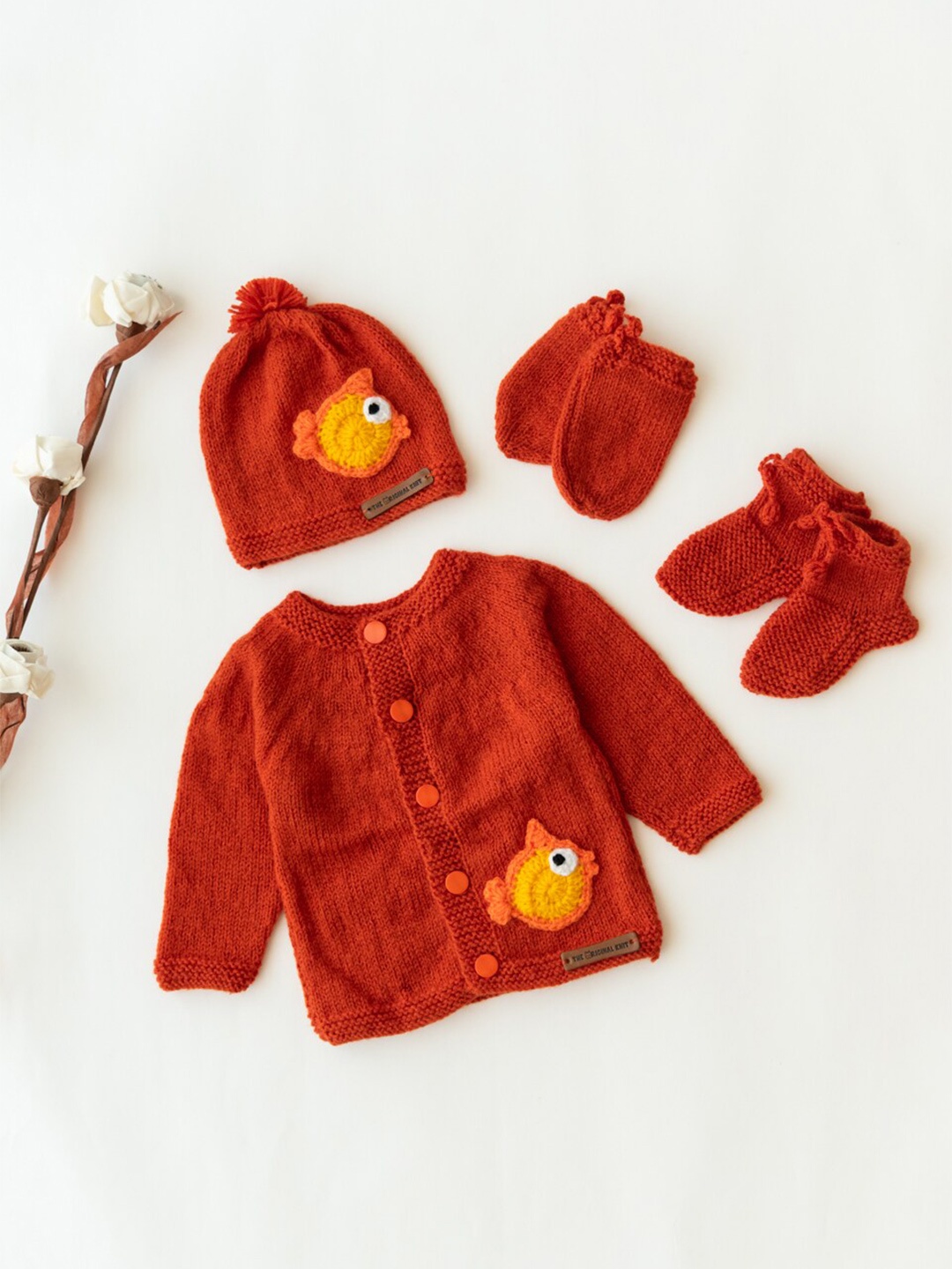 The Original Knit Infant Kids Fish Self Design Acrylic Cardigan Baby Apparel Gift Set, Rust
The Original Knit Infant Kids Fish Self Design Acrylic Cardigan Baby Apparel Gift Set, Rust