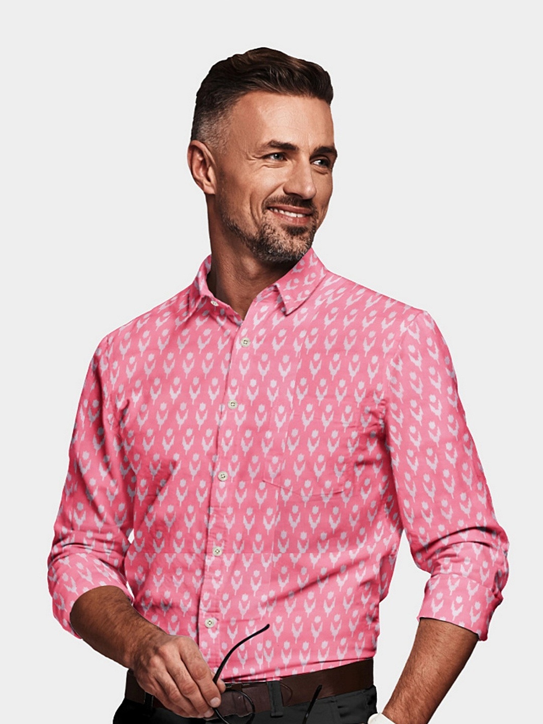 misbis Ikkat Ethnic Motifs Printed Spread Collar Cotton Relaxed Slim Fit Casual Shirt, Pink
misbis Ikkat Ethnic Motifs Printed Spread Collar Cotton Relaxed Slim Fit Casual Shirt, Pink