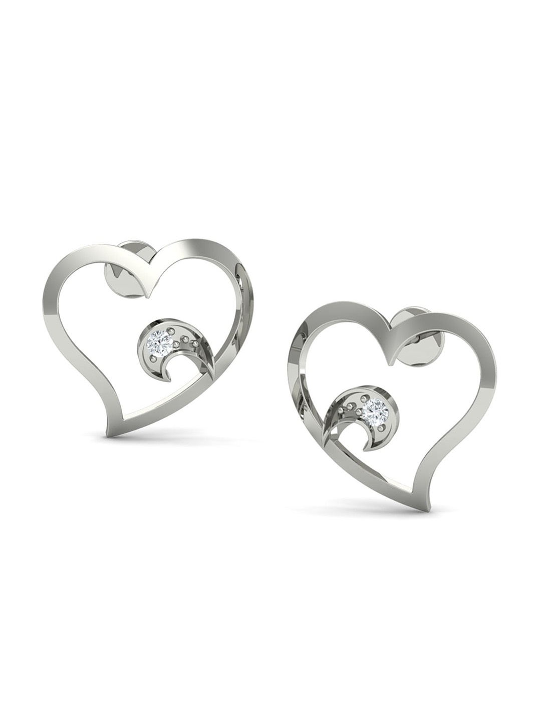 KUBERBOX Precious Heart 18KT White Gold Diamond-Studded Stud Earrings-2.25gm, Silver
KUBERBOX Precious Heart 18KT White Gold Diamond-Studded Stud Earrings-2.25gm, Silver