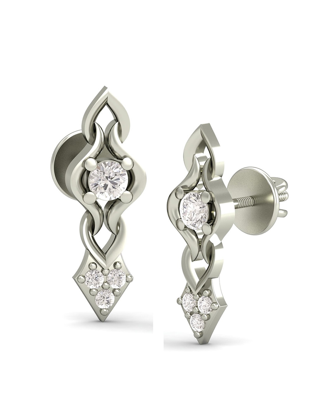 KUBERBOX The Charming Solitude 18KT White Gold Diamond Studded Stud Earrings-1.66gm, Silver
KUBERBOX The Charming Solitude 18KT White Gold Diamond Studded Stud Earrings-1.66gm, Silver