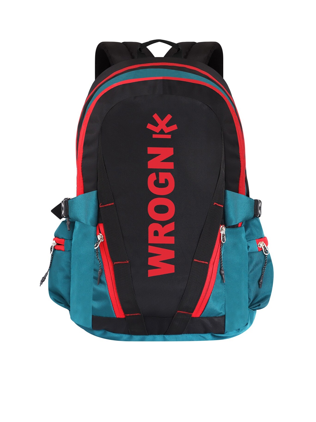 WROGN Unisex Brand Logo Printed Backpack With Rain Cover, Black