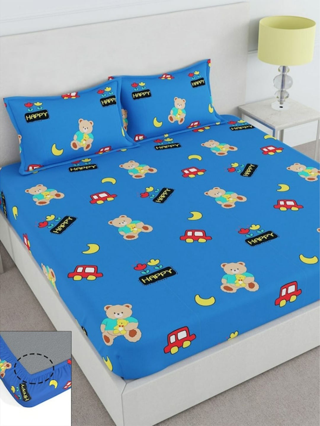 Bajo's Blue & Red Conversational 250 TC Fitted Cotton King Bedsheet with 2 Pillow Covers
Bajo's Blue & Red Conversational 250 TC Fitted Cotton King Bedsheet with 2 Pillow Covers
