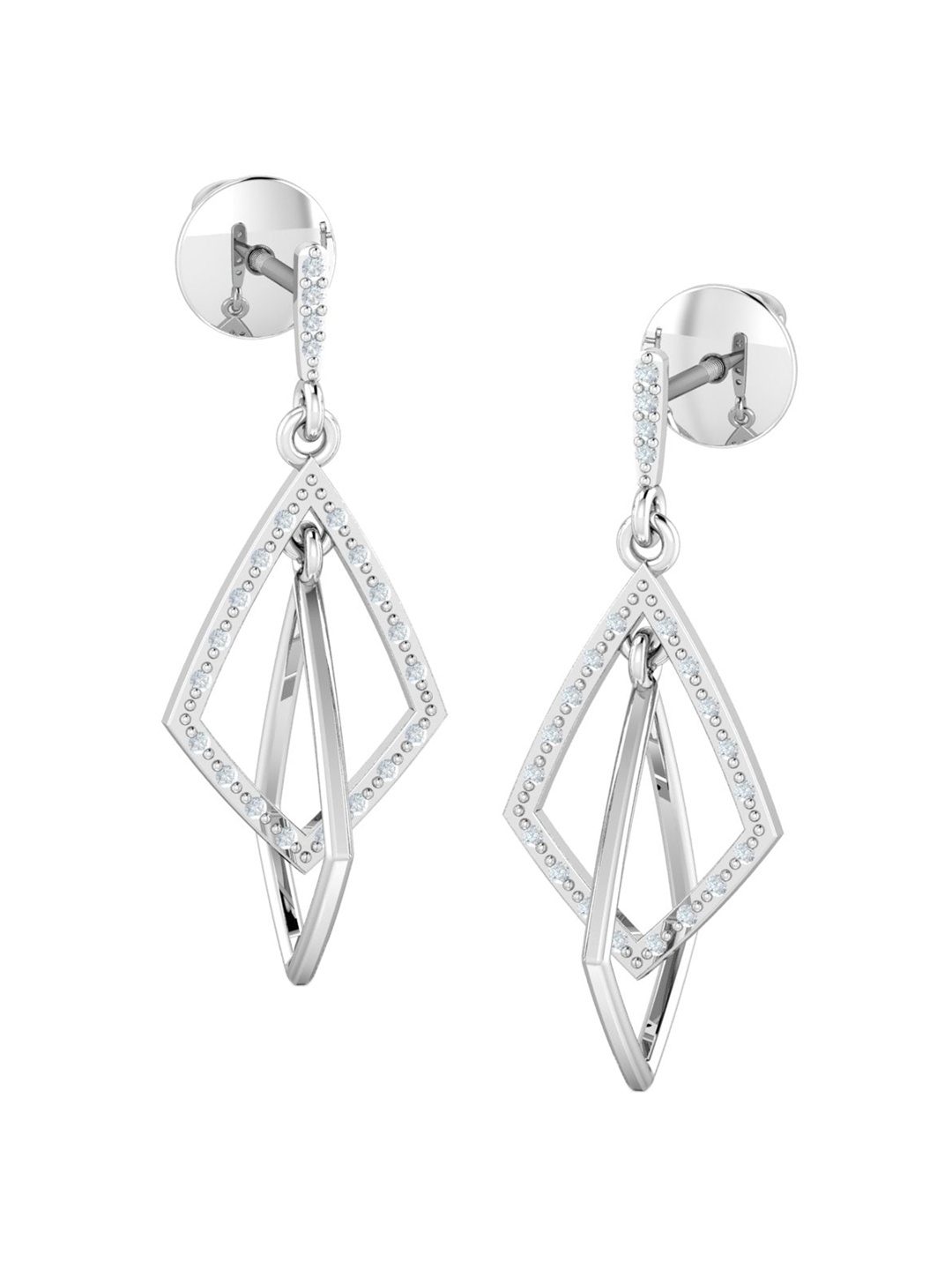 KUBERBOX Florentina Fashion 18KT White Gold Diamond-Studded Earrings-3.15 gm, Silver
KUBERBOX Florentina Fashion 18KT White Gold Diamond-Studded Earrings-3.15 gm, Silver