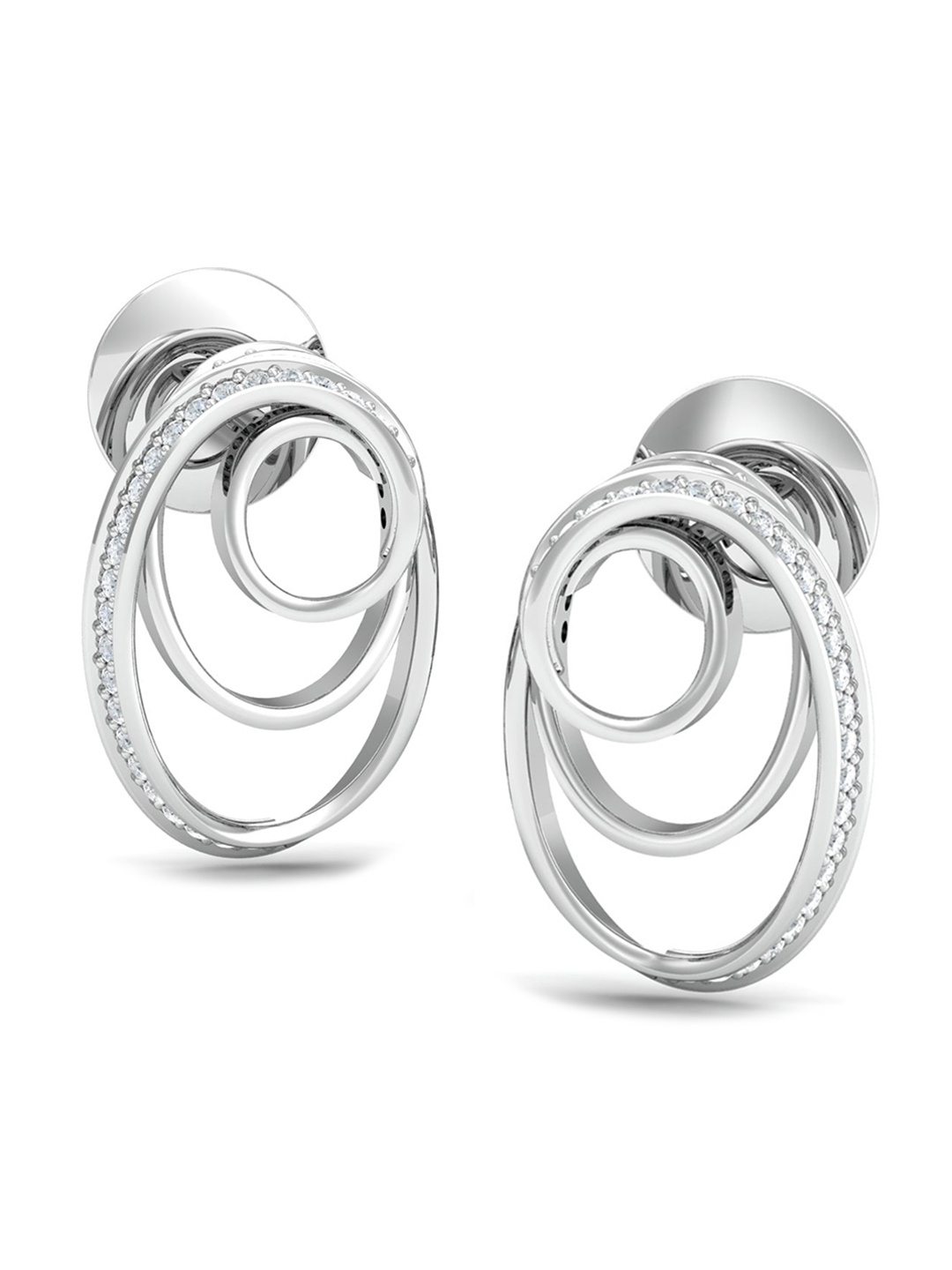 KUBERBOX Modern Inter-Looped 18KT White Gold Diamond-Studded Earrings- 4.2gm, Silver
KUBERBOX Modern Inter-Looped 18KT White Gold Diamond-Studded Earrings- 4.2gm, Silver