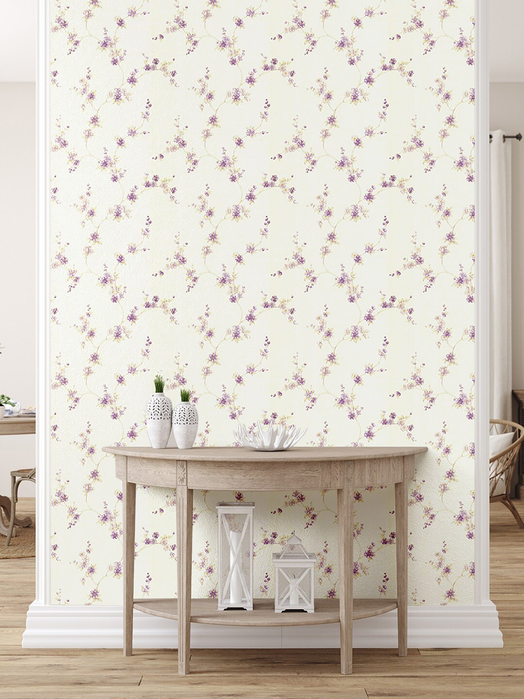Asian Paints ezyCR8 Pristine Purple Floral Motif Non Adhesive Wallpaper for Home(53x950cm), White
Asian Paints ezyCR8 Pristine Purple Floral Motif Non Adhesive Wallpaper for Home(53x950cm), White