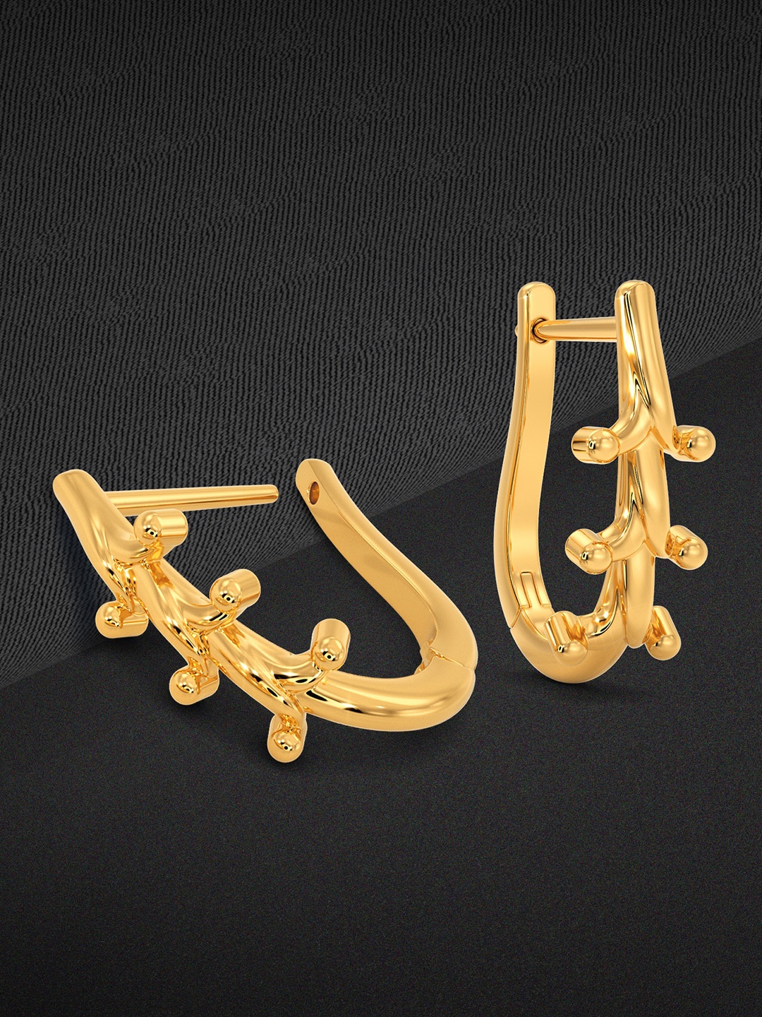 MELORRA Coral Dream 14KT Gold Hoops Earrings-2.14gm