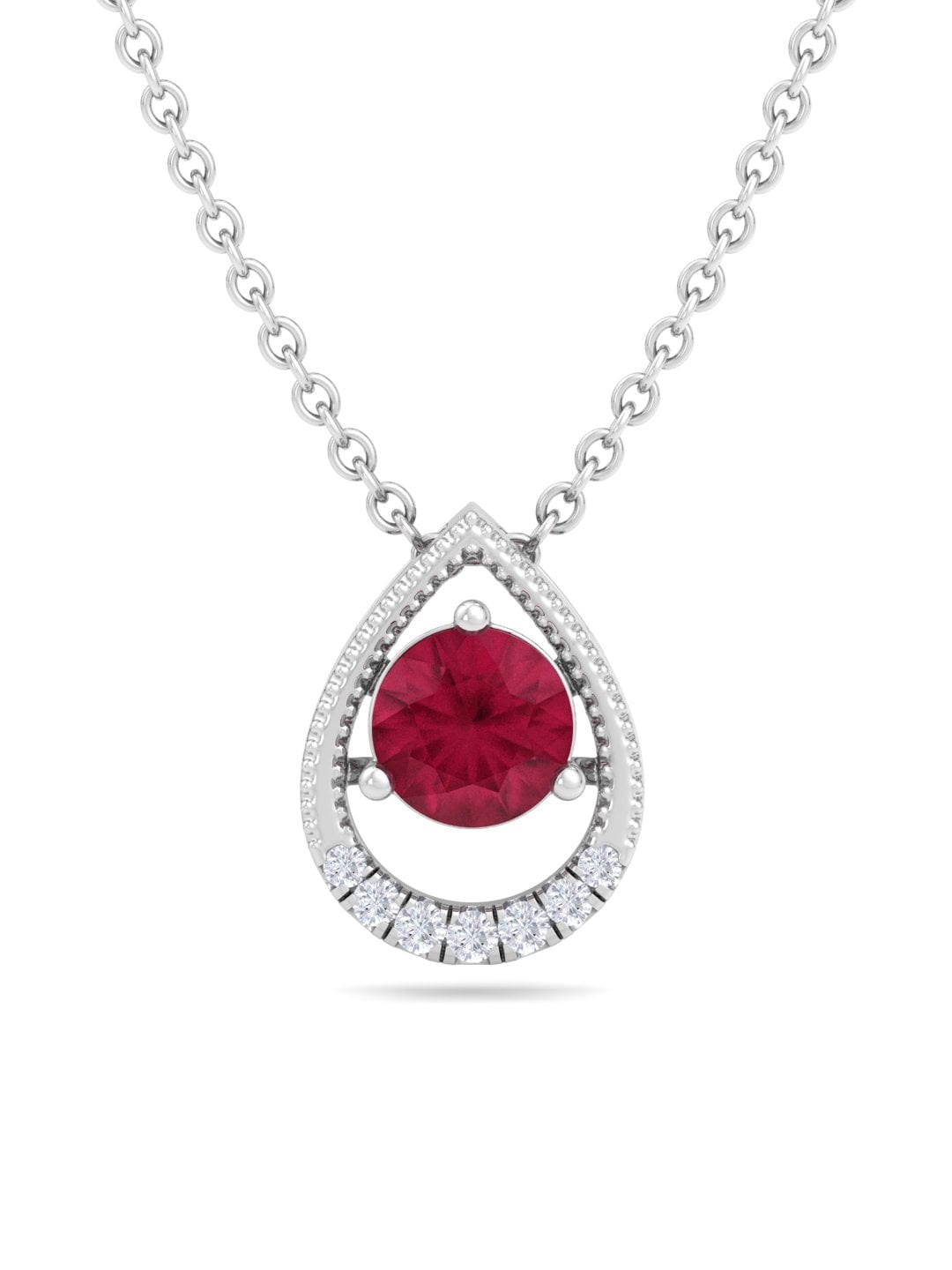 Inddus Jewels 925 Sterling Silver Rhodium-Plated CZ Teardrop-Shaped Pendant With Chain
Inddus Jewels 925 Sterling Silver Rhodium-Plated CZ Teardrop-Shaped Pendant With Chain
