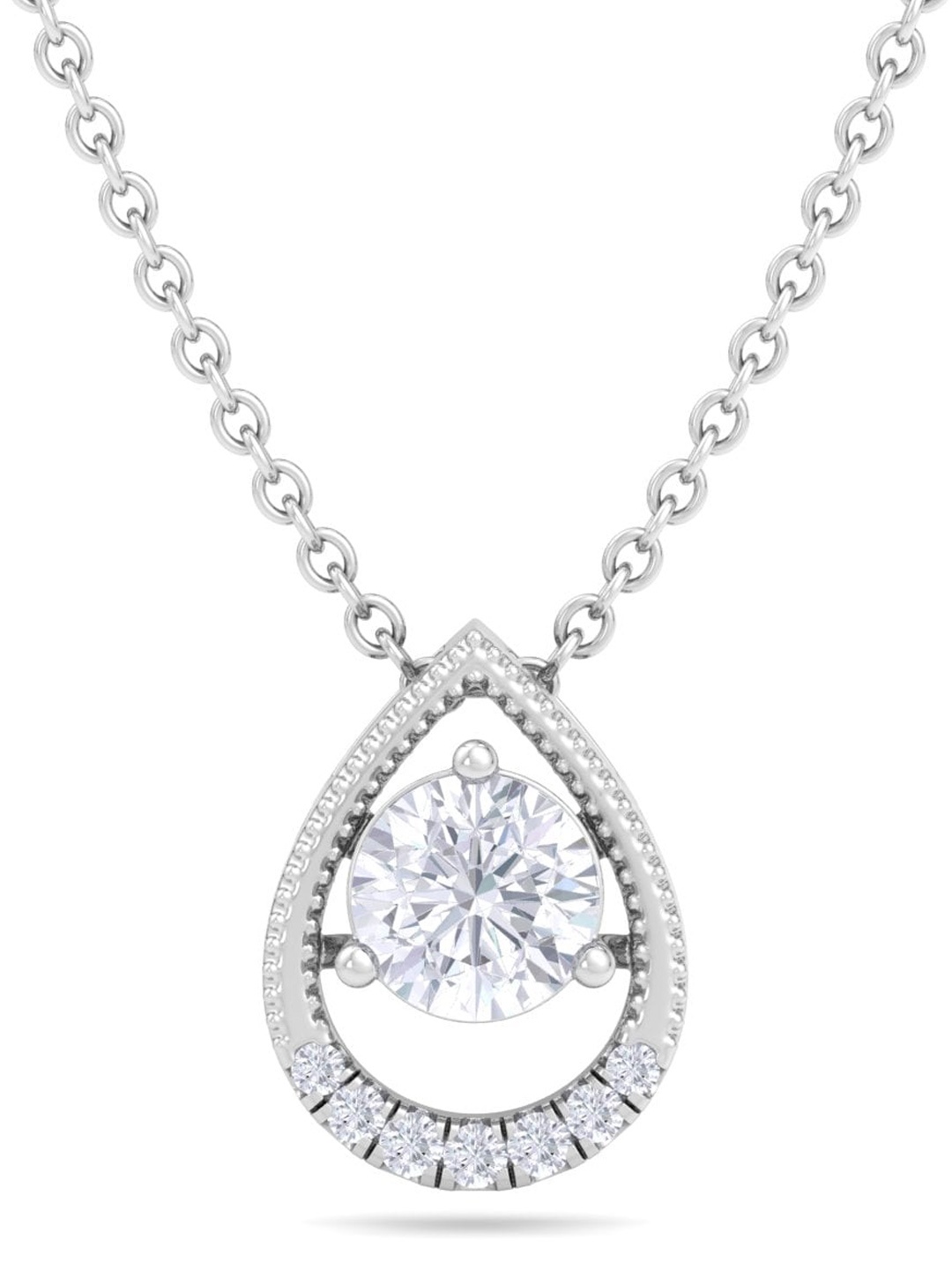 Inddus Jewels 9.25 Sterling Silver Rhodium-Plated CZ Teardrop-Shaped Pendant With Chain
Inddus Jewels 9.25 Sterling Silver Rhodium-Plated CZ Teardrop-Shaped Pendant With Chain
