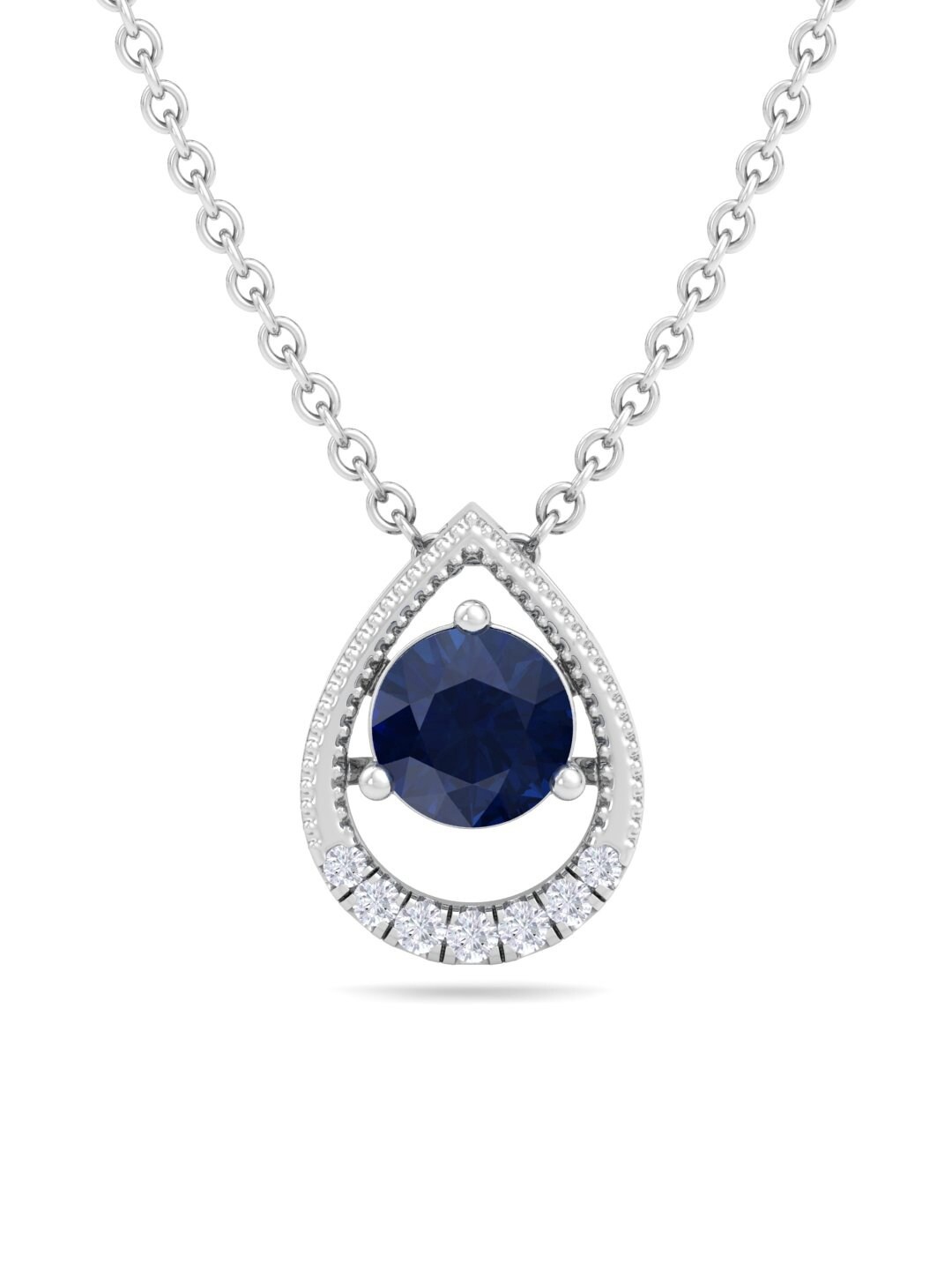 Inddus Jewels 9.25 Sterling Silver Rhodium-Plated CZ Teardrop-Shaped Pendant With Chain, Navy blue
Inddus Jewels 9.25 Sterling Silver Rhodium-Plated CZ Teardrop-Shaped Pendant With Chain, Navy blue