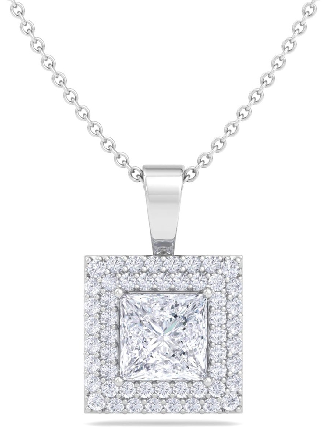 Inddus Jewels 9.25 Sterling Silver Rhodium-Plated CZ Studded Square Pendant With Chain
Inddus Jewels 9.25 Sterling Silver Rhodium-Plated CZ Studded Square Pendant With Chain