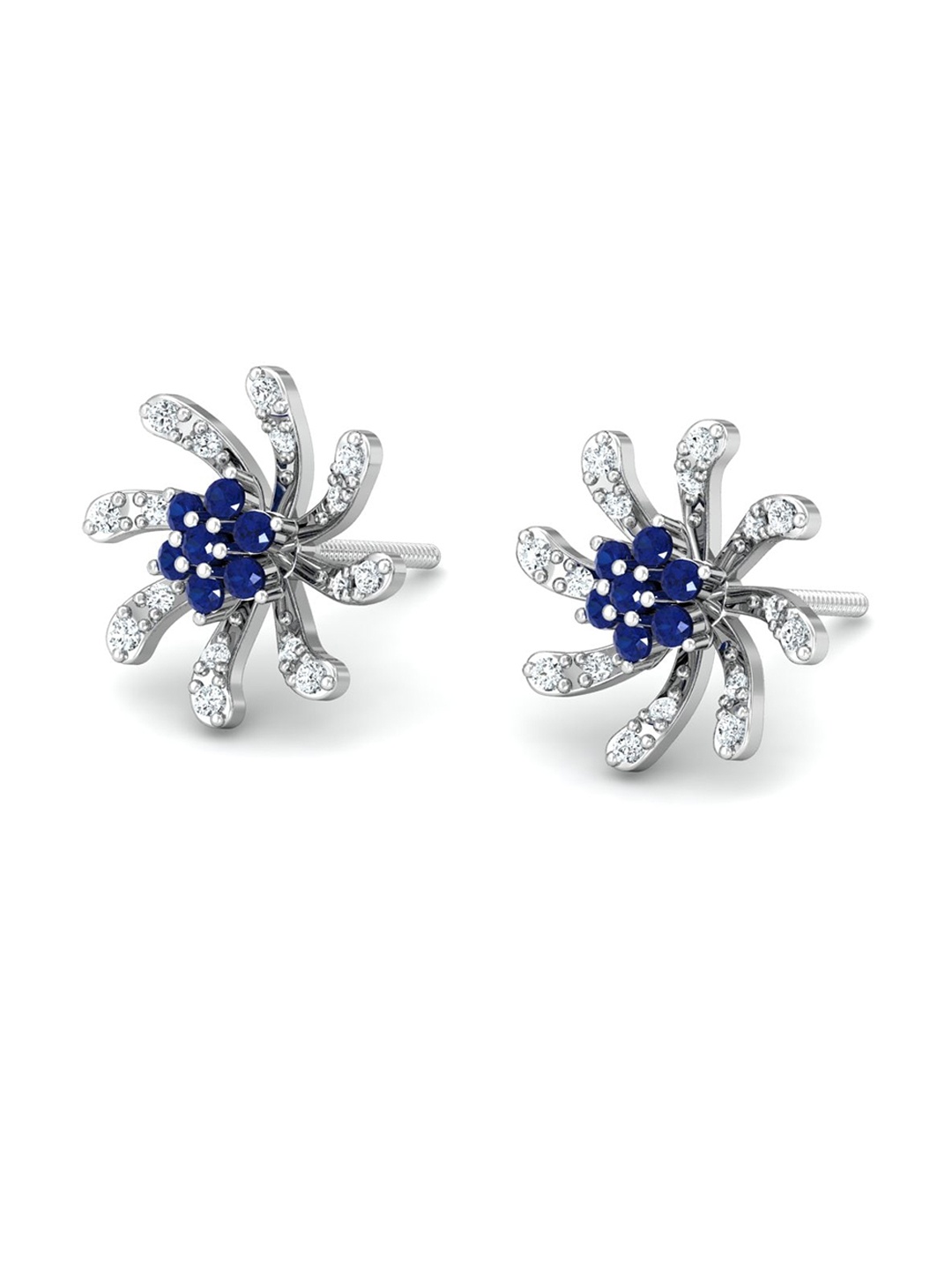 KUBERBOX Cerulearet 18KT White Gold Diamond-Studded& Gemstone Earrings-3.29gm, Silver
KUBERBOX Cerulearet 18KT White Gold Diamond-Studded& Gemstone Earrings-3.29gm, Silver