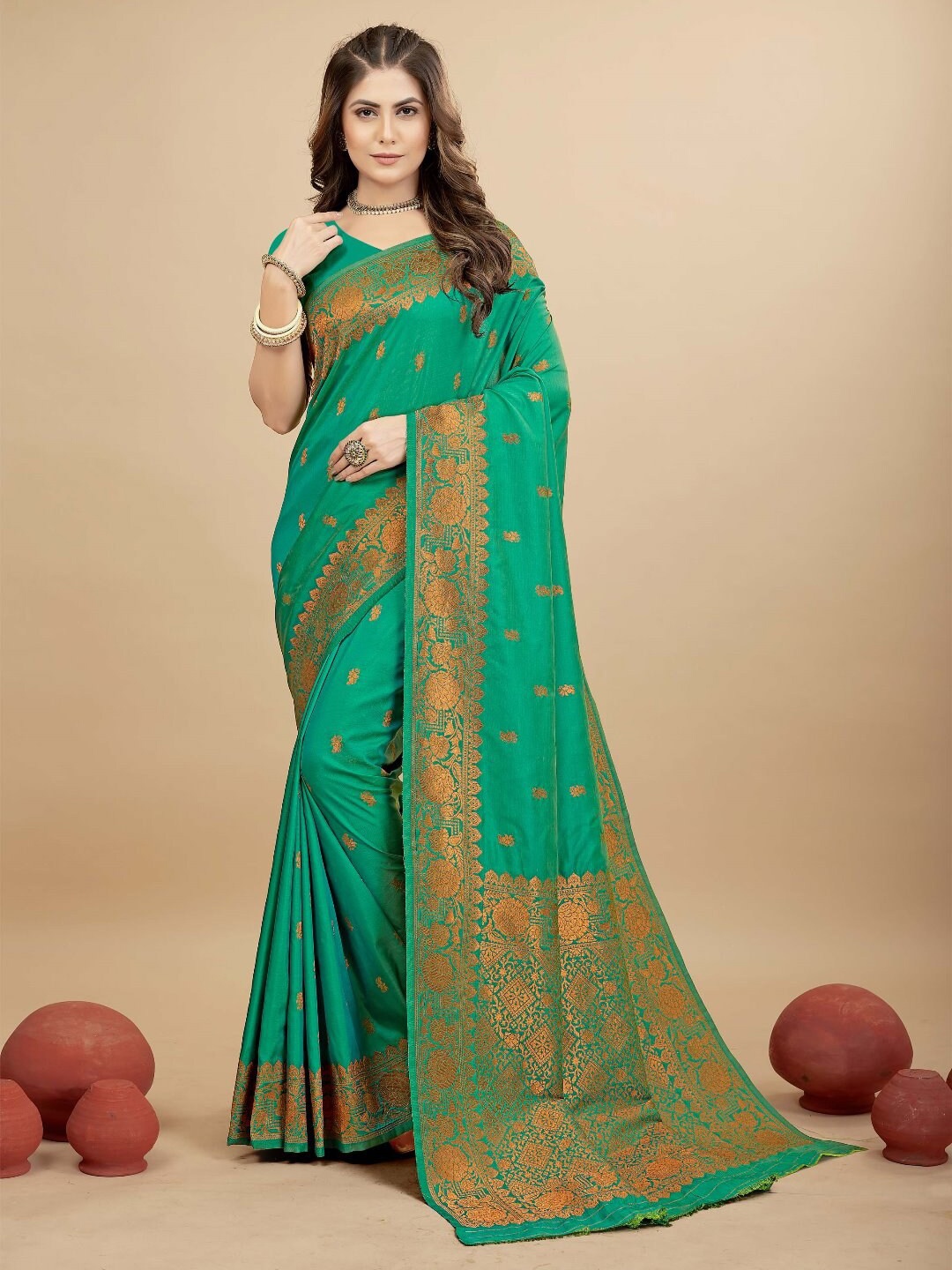 AVANTIKA FASHION Ethnic Motif Woven Design Zari Pure Silk Designer Kanjeevaram Saree, Green
AVANTIKA FASHION Ethnic Motif Woven Design Zari Pure Silk Designer Kanjeevaram Saree, Green