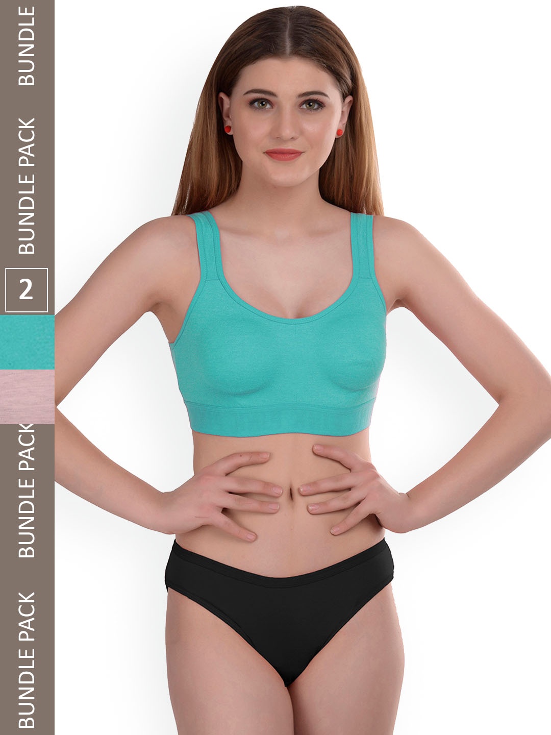 AROUSY Pack of 2 Non-Wired Cotton Lingerie Set Gayla Set_Blue,Brown_36, Turquoise blue
AROUSY Pack of 2 Non-Wired Cotton Lingerie Set Gayla Set_Blue,Brown_36, Turquoise blue