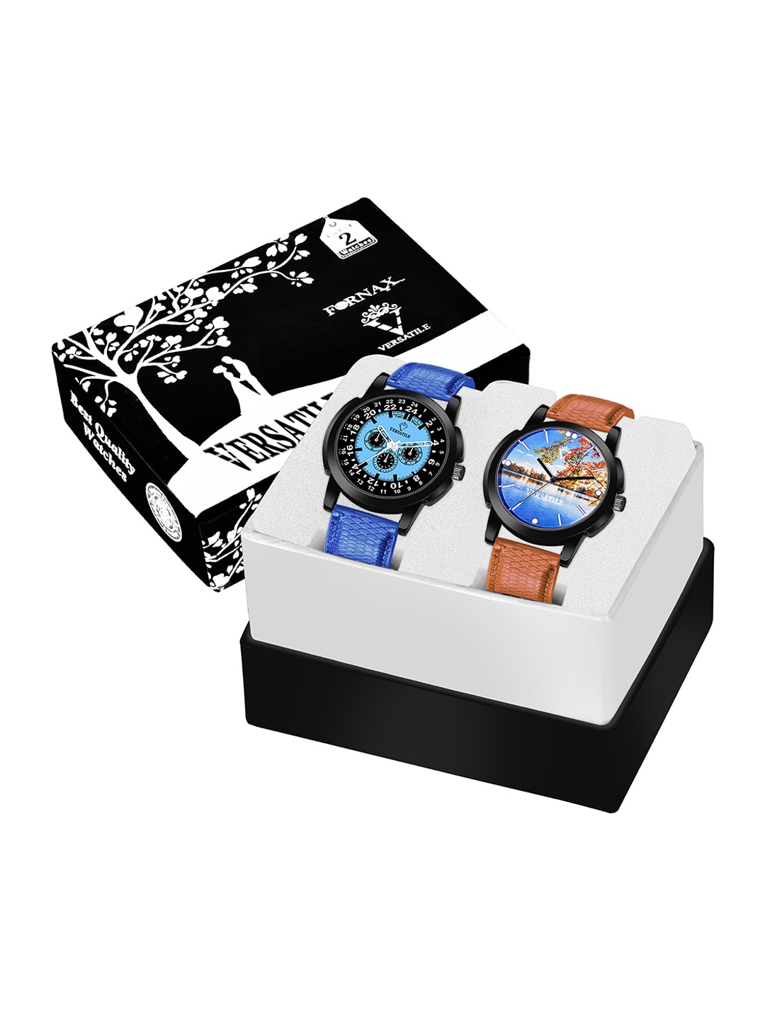 Versatile Men Set Of 2 Brass Embellished Dial Water Resistant Analogue Watch Vki Set-Multi, Blue
Versatile Men Set Of 2 Brass Embellished Dial Water Resistant Analogue Watch Vki Set-Multi, Blue