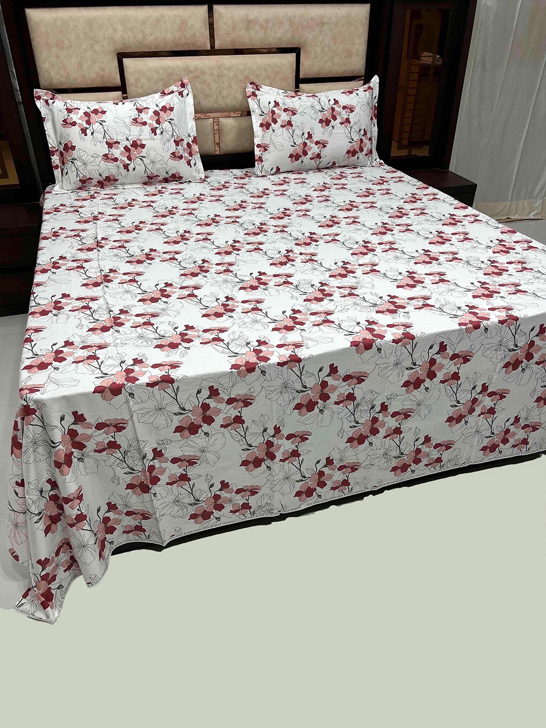 Pure Decor Mansion White & Pink Floral 400 TC Pure Cotton King Bedsheet & 2 Pillow Covers
Pure Decor Mansion White & Pink Floral 400 TC Pure Cotton King Bedsheet & 2 Pillow Covers