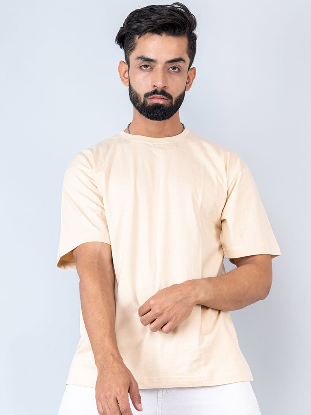 Tistabene Round Neck Loose Fit Drop Shoulder Sleeves Cotton Casual T-shirt, Cream
Tistabene Round Neck Loose Fit Drop Shoulder Sleeves Cotton Casual T-shirt, Cream