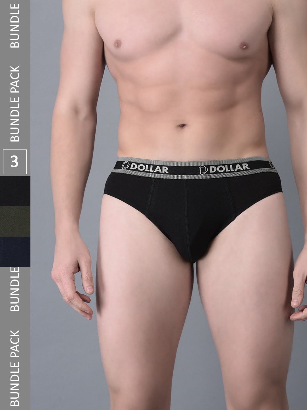 Dollar Bigboss Men Pack Of 3 Anti-Odour Assorted Pure Cotton Briefs MBBR-01-BBTOP-PO3-CO1, Black
Dollar Bigboss Men Pack Of 3 Anti-Odour Assorted Pure Cotton Briefs MBBR-01-BBTOP-PO3-CO1, Black