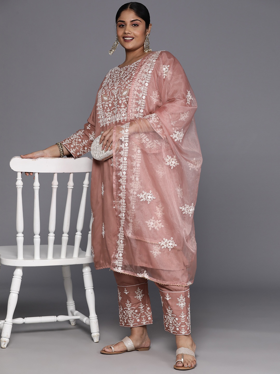 Varanga Plus Size Ethnic Motifs Embroidered Thread Work Pure Cotton Kurta Set, Peach
Varanga Plus Size Ethnic Motifs Embroidered Thread Work Pure Cotton Kurta Set, Peach