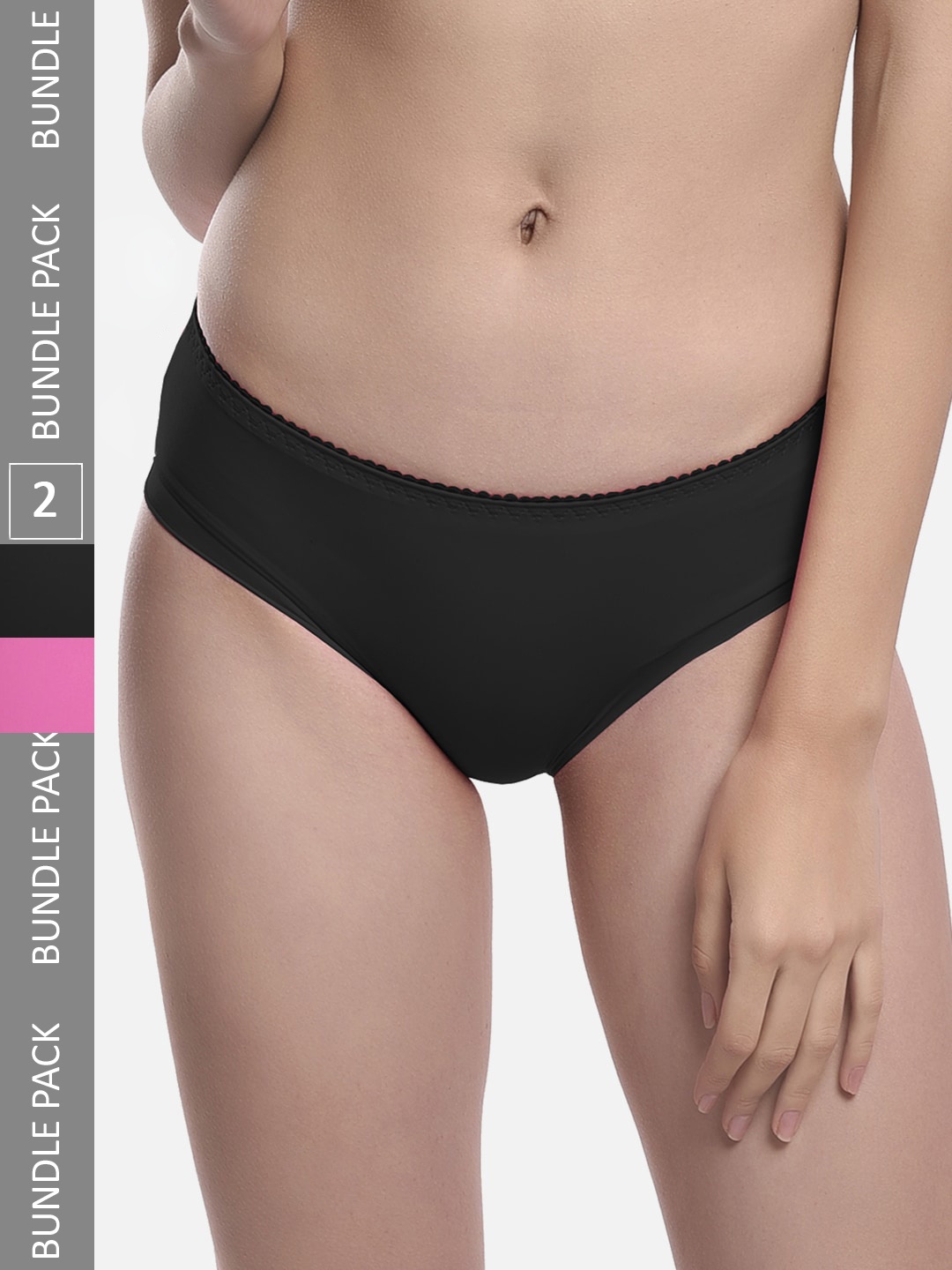 StyFun Women Pack Of 2 Stretchable Anti Microbial Hipster Briefs LS_Chinki_Panty_BlackPink, Black
StyFun Women Pack Of 2 Stretchable Anti Microbial Hipster Briefs LS_Chinki_Panty_BlackPink, Black