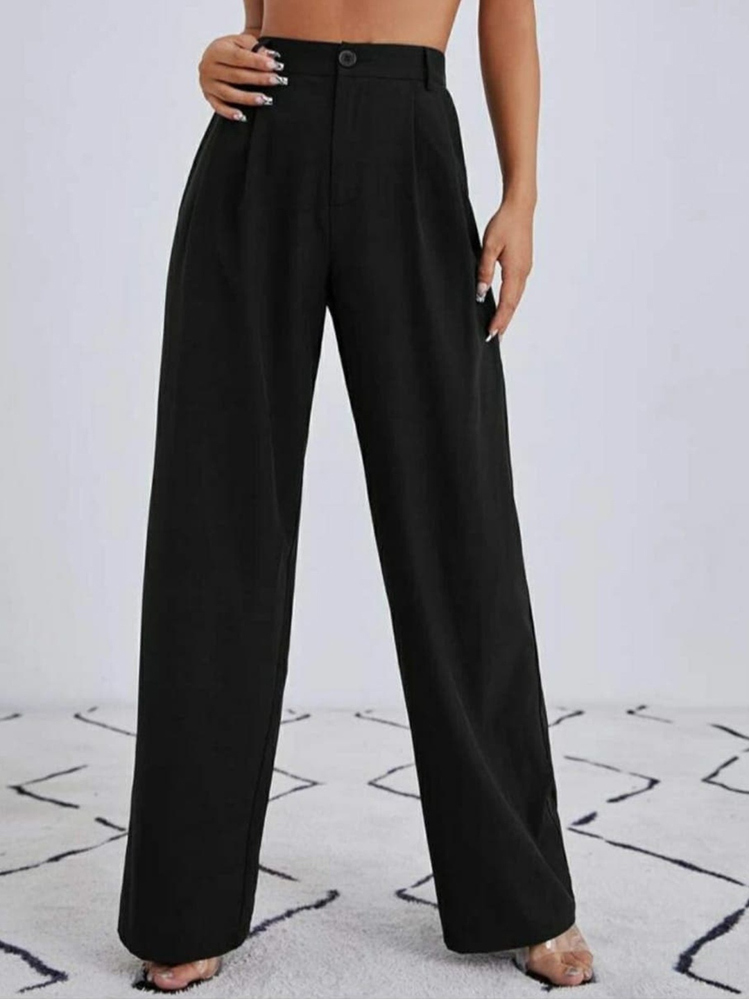 BROADSTAR Women Relaxed Straight Leg Loose Fit High-Rise Easy Wash Parallel Trousers, Black
BROADSTAR Women Relaxed Straight Leg Loose Fit High-Rise Easy Wash Parallel Trousers, Black